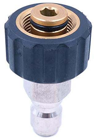 ZONADAH Rubinetto per idropulitrice in ottone metrico M22 x 15 mm (maschio), convertibile in connettore da 3/8, attacco rapido, pulitore ad alta pressione, adattatore per pistola, accessori