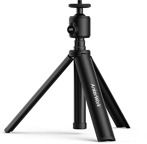 AnkerWork Mini Tripod, Camera Tripod, Tripod Stand for Webcam, Small Flexible Tripod