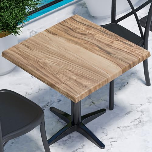 GGMMÖBEL Jamaika | Bistro Außen Tischplatte | B:T 70 x 70 cm | Sheesham | Quadratisch | Topalit Tischplatte