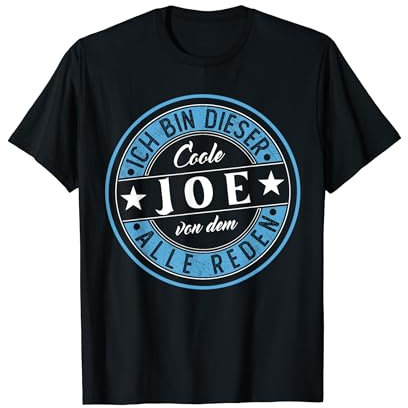 Personalisierte Geschenk für Joe | Ich bin dieser Cooler Joe T-Shirt - Herren, Männer namens Joe, Schwarz, Kurzarm, T-Shirt, Vintage, Klassisch, Crew Neck, Small