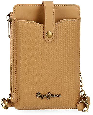 Borsa a tracolla Pepe Jeans Lena Portacellulare Marrone 9,5x16,5 cm Pelle sintetica