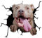 4 Stück 3D Hund Autoaufkleber, Lustiger Hund im Riss Vinyl Autoaufkleber, Hund Riss Auto Aufkleber, Tier Riss Auto Aufkleber Pitbull Dackel Husky Bulldog Riss-WC-Aufkleber