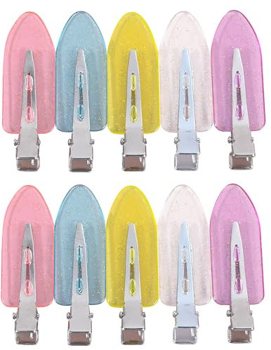10 Stücke Keine Knitter Haarklammer, Keine Biegung Haarspange Haarspange Locken Nadel Haarspang Makeup Haarklammer Für Pony Finger Wellen Friseur Haarnadeln(blau,Lila,Gelb, Weiß, Pink)