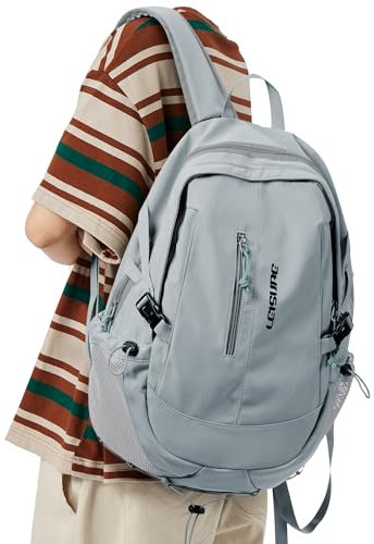 suradar Schulrucksack Teenager, Causal Travel Schultaschen 14 Zoll Laptop Rucksack für Mädchen im Teenageralter Leichter Rucksack Wasserabweisend Bookbag College Boys Men Work Daypack Grau