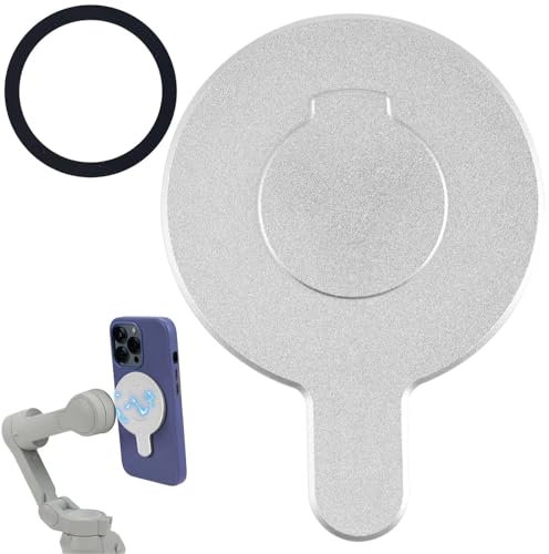 Magnetische Basis Telefonklemme Halter, für DJI OM Mobile 6 / OM 5 / OM 4 / OM 4 SE Smartphone Gimbal Stabilisator, Kompatibel mit iPhone für DJI OM Magsafe Zubehör, Metallic Silber