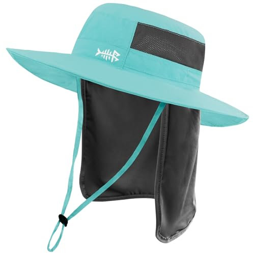 Bassdash Sonnenhut Fischerhut Bucket Hut UPF 50+ UV-Schutz Wasserdichter taktischer Angelhut mit breiter Krempe Einstellbare Größe mit Abnehmbarer Halsklappe für Männer und Frauen