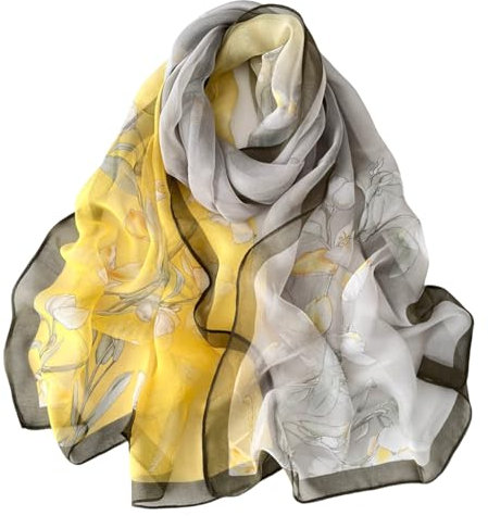 FAIRYGATE Musselin Tuch Damen Schal mit buntem, Leichtes großes Tuch B7211