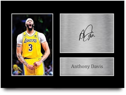 HWC Trading A4 Anthony Davis LA Lakers Basketball Geschenke Gedrucktes Signiertes Autogramm Foto für Fans von Basketball Memorabilien - A4