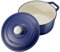 CHEF CUISINE Gusseiserner Bräter, blau, emailiert, 3,5 Liter, Deckel mit Edelstahl-Knauf