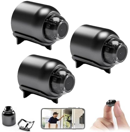 Caméra œil de chat, caméra œil de chat, mini caméra Wi-Fi sans fil, vision 1080p incluse, installation facile, caméra de vision nocturne pour la maison, le bureau, la voiture (3 pièces)