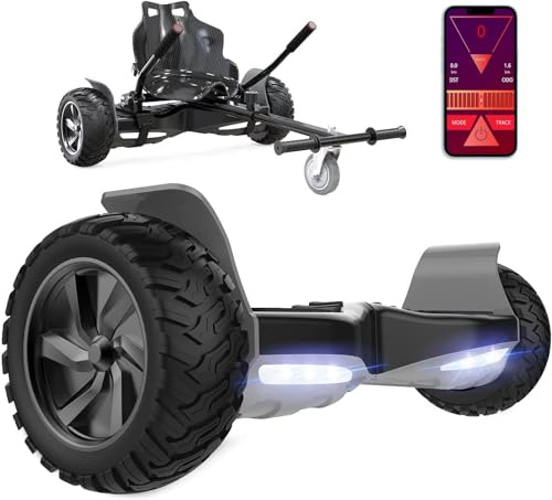 GeekMe Hoverboards mit sitz,8.5 All-Terrain mit leistungsstarkem Motor APP Bluetooth eingebaut + Hoverkart Zubehör für Hoverboards