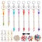 FREEBLOSS 370Pcs Silicone Beads Keychain Making Kit Letter Beads Keychain Beaded Keychain Kit Bead Lanyard for DIY Silicon Bead Jewelry Keychain Gift for Mom Women