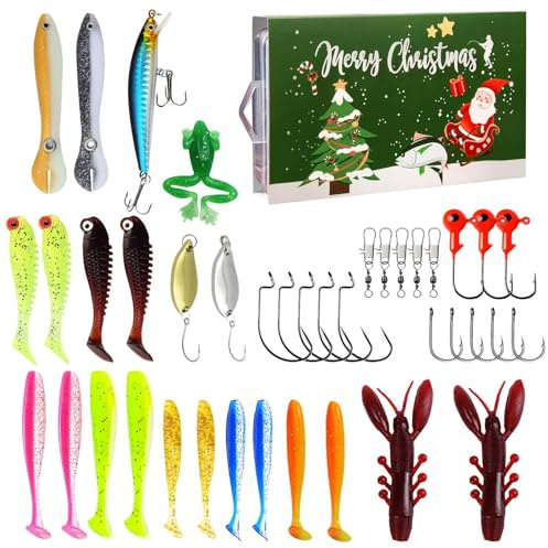 Angel-Adventskalender,Angel-Adventskalender 2024 | Adventskalender Angelköder Weihnachts-Countdown - Advents-Angelkalender 2024 für Vatertag, Valentinstag, Erntedankfest, Weihnachten