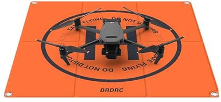 SuperRC Mini-Drohnen-Landeplatz, 65 cm, tragbar, faltbar, wasserdicht, universell für Drohnen, Hubschrauber & Multicopter, Landematte mit Reflektoren für Nachtlandungen, orange