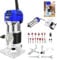 Professional Kantenfräse, Holzfräse Oberfräse 800 W 27000 U/min, mit 15 Fräsern, Holzfräse Kantenfräse Mit Spannzange 6-8MM, Transparente Basis Mit Führungshilfe Oberfräse