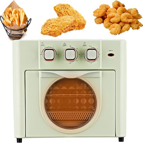 ZbOLi Household Multi-function Oven, 18L Large-capacity Compact Electric Air Fryer Oven with 3 Mechanical Knob, Air Fryer Toaster Oven Combo with Temperature Control & Timer, 360° Hot Air Circulation