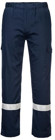 Portwest FR412 Bizflame Work Lightweight Flame Resistant Trousers with Adjustable Leg Length, Multi Functional Pockets, Anti Static Properties and Arc Rated Protection for Everyday Industrial Safety