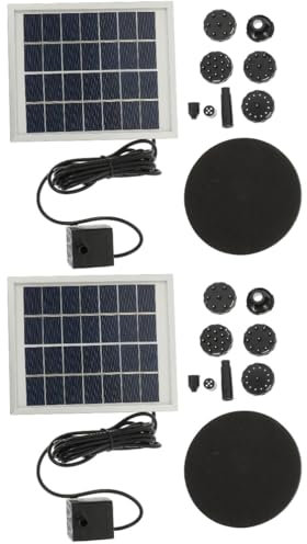 Happyyami 2 Sätze Brunnen im Freien Poolpumpe Springbrunnenpumpe für Pool Fisch Aquarium Dekoration solarbrunnen solarbrunnem solar pump Solar-Brunnen- solare Wasserpumpe Plastik Black