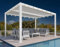 PURPLE LEAF Pergola 3 x 4.25 m mit Lamellendach Terrassenüberdachung Pavillon Wasserdicht Stabil Winterfest Verstellbaren Aluminium-Lamellen mit 14.6 m 24 LED Lichterketten, Weiß