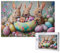 Puzzle 1000 Teile Frohe Ostern Szene, Osterei Hasen Familie Holzpuzzle, Lernspielzeug, Wohndekoration