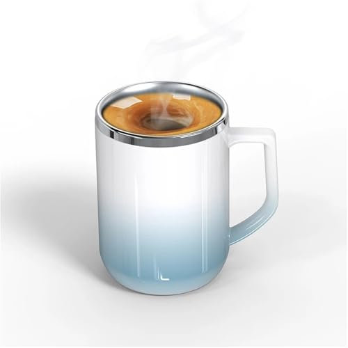 ESMENATZLS Automatic Mixing Mug 360mL Ceramic Gradient Blender Coffee Cug 304 Stainless Steel Self Stirring Water Cup Coffeeware Teaware