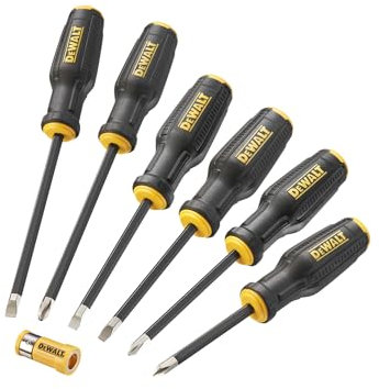 Dewalt Set di cacciaviti completo, 6 pezzi, contiene: cacciaviti a taglio: 5,5, 6,5, 8 mm, cacciaviti Phillips: PH1, PH2, PH3.