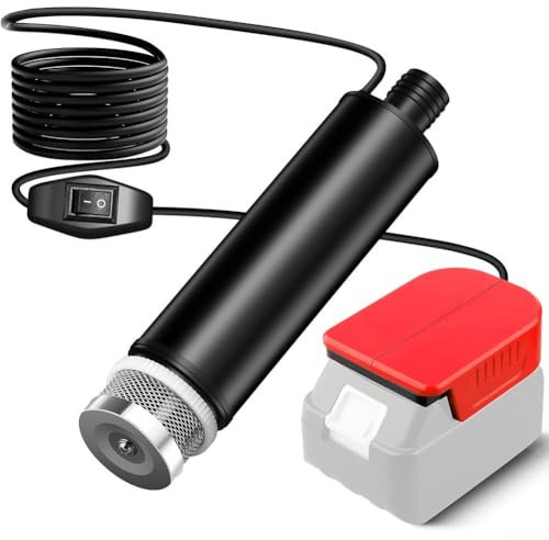 RichVibe Portable Water Transfer Pump, for 18V Battery for Bosch for DCB184 for Dewalt Pool Cover Drainage, Basement Pumping, Garden Irrigation(for 48-11-1862)