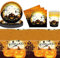 MestectPET Vajilla para Fiestas, Platos Vasos y Servilletas de Papel para 16 Invitados (Halloween)