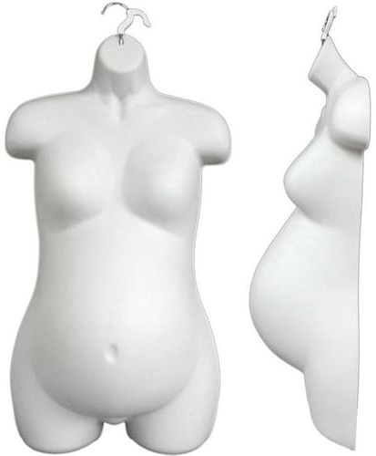 Female Pregnant Mannequin Torso – Maternity Hanging Display Form – Injection Moulded Polystyrene Upper Body with Hook Pregnant-Female