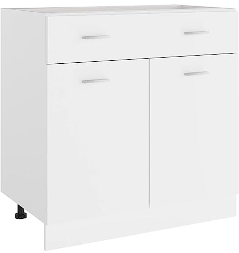 Générique Armoire de Plancher à tiroir Lyon Blanc 80x46x81,5cm, Meubles, Armoires & Meubles de Rangement, Meubles de Cuisine, Blanc, (Poids 30KG)