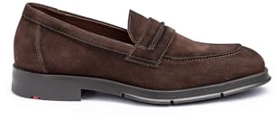LLOYD Nagai (24-662-25) Herren-Loafer, Elegante, Bequeme, leicht anzuziehende Mokassins aus Wildleder in Braun, elastischer Riemen, bequem, leicht, atmungsaktiv, Größe 40.5 EU