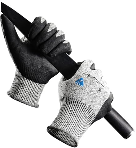 Safeyer clase 5 guantes de trabajo a prueba de Corte para hombres y mujeres, guantes de Seguridad antideslizantes para adultos, guantes de maquinaria pesada blid, granja forestal, construcción