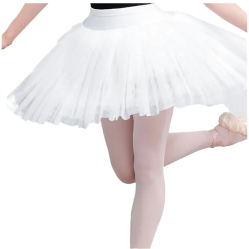 Frauen Ballett Tutu Kleid Erwachsene Schwanensee Rock Mädchen Leistung Tanz Kostüme Ballerina Bühne Dancewear für Tanz(White,S Height 150-155cm)