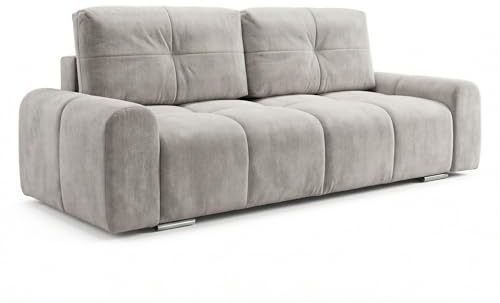 Sofnet - Schlafsofa Fluffy mit Bettkasten (Grau, Vibe 86)