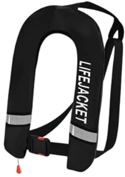 Generisch Rettungsweste für Erwachsene,Schwimmweste automatisch, aufblasbar, mit Verstellbarer Schnalle, mit reflektierenden Streifen, Schwimmwesten für Wassersport, kein CO2-Gas