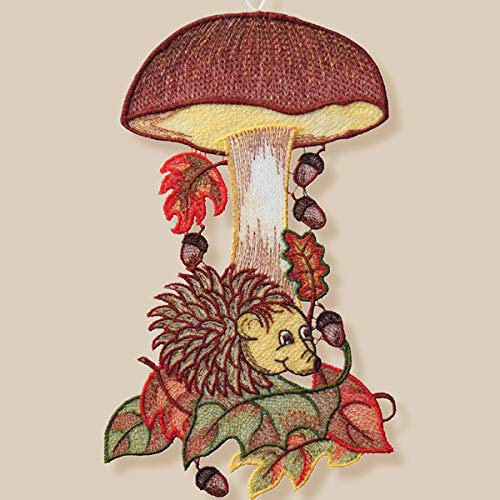 Fensterbild - FB Plauener Stck. ''Pilz & Igel'' H ca. 28cm (inkl. Saughaken)