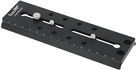 Haoge 160mm Rapid Connect Long Sliding Quick Release Plate for Manfrotto MVH500AH MVH500A MVH502AH MVH502A 501HDV 503HDV 504HD 509HD 526 577 701HDV Tripod Fluid Video Head