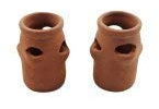Melody Jane Dolls House 2 Clay Terracotta Strawberry Plant Pots Garden Accessory