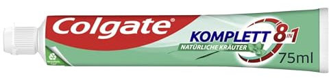 Colgate Komplett 8 in 1 Zahncreme 75ml / Natürliche Kräuter / 8 Vorteile für deine tägliche Mundpflege / Colgate Zahnpasta mit Kariesschutz / Zahnschmelzschutz / Zahnreinigung