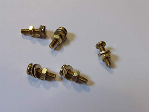 M3X12 BRASS PAN HEAD BOLTS NUTS & WASHERS PACK 0F 5 BRASS SET SCREWS