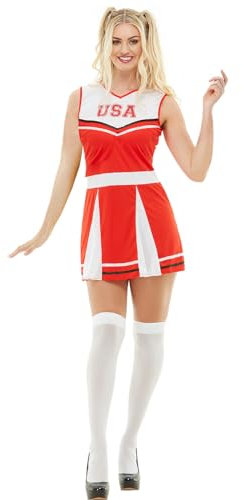 Funidelia Cheerleader-Kostüm für Damen, Inklusive Cheerleader-Kleid im American Football-Stil, Größe XXL - Verkleidung für Erwachsene für Partys, Karneval und Halloween