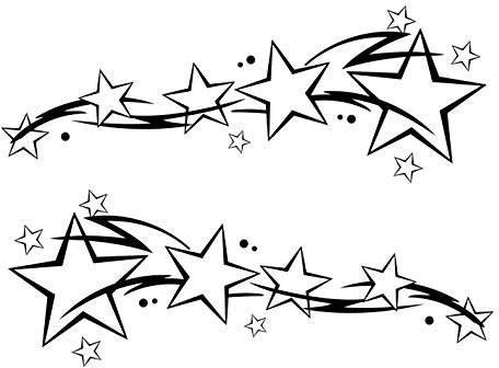 kleb-Drauf® | 2 Sternenschweife | Schwarz - matt | Wandtattoo Wandaufkleber Wandsticker Aufkleber Sticker | Wohnzimmer Schlafzimmer Kinderzimmer Küche Bad | Deko Wände Glas Fenster Tür Fliese