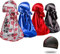 4 Stück Silky Durags for Men 360 Waves, Designer Do Rag, Award 1 Wave Cap - Blau - MEDIUM