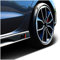 2er Set Folie Schutzfolie für Logo Seitenschweller Emblem Aufkleber Logos Seitlich Selbstklebend Passgenau Auto K055 (Carbon/Schwarz/Rot)