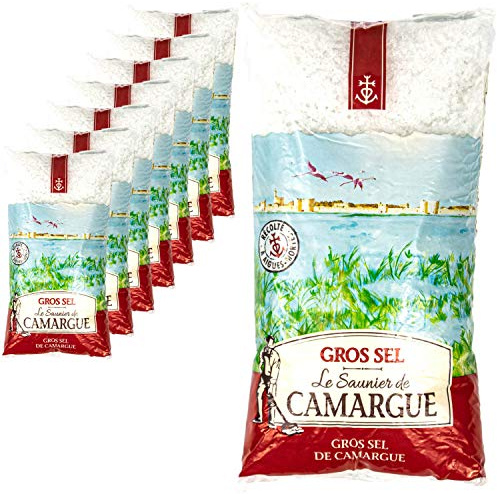 Le Saunier de Camargue - 8er Pack Grobes naturreines Meersalz aus der Camargue - Gros Sel 1000 g - Premium Natur Salz (grob) aus Süd-Frankreich/Mittelmeer