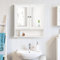 Giantex Armoire Murale à Miroir avec 3 Étagères et 2 Portes, Meuble de Toilettes Suspendue avec Étagère Réglable pour Salle de Bain, Entrée, Charge Maximale de 15 kg, Blanc
