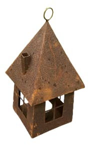 Edelrost Vogelhaus Windlicht Futter Haus eckig Laterne Gartendekoration rost