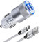 Car Phone Charger, AILKIN 3.4A Dual Port Fast USB C Samsung Car Charger Adapter with 6FT/1.8M USB C Cable for Samsung Galaxy S24 Ultra/S23/S22/S21/S20/S10/A54/A55/A15/A14/A13/Z Flip 4, Huawei, Xiaomi