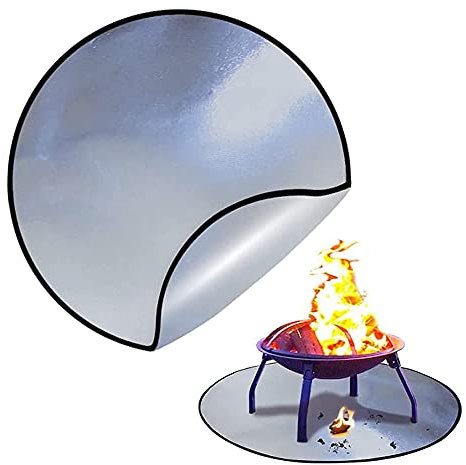 60 cm Runde Feuerstelle Matte, Feuerstelle Matte, Grill Feuerfeste Unterlage, Feuerfeste Unterlage, Feuerschalenmatte, für Grill, Rasen, Garten, Boden, Hinterhof