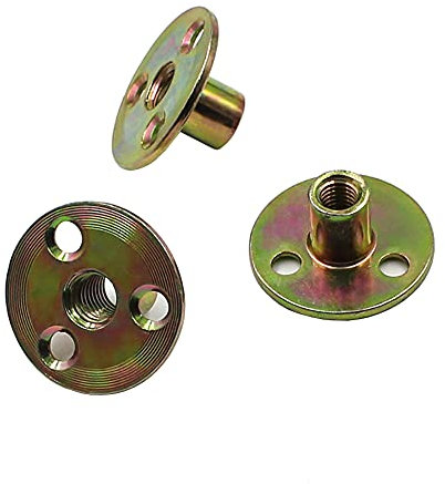 JIHUOO 12 Stück M6 Flanschmutter 3-Loch T-Nut T Mutter Kontermutter Möbelbeschläge Flanscheinsatz Innengewinde